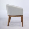 Vynxaria Mid Century Modern Upholstered Barrel Dining Chair with Arms, Beige Linen, Natural Hardwood Frame, 19"W Accent Chair£¬ Single Pack - 3 of 4