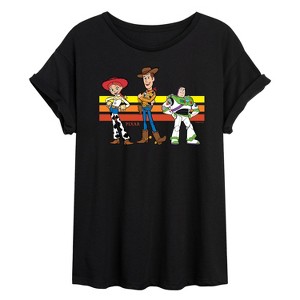 Women's - Toy Story 4 - Buzz, Woody, And Jessie Oversized Graphic T-Shirt - 1 of 4