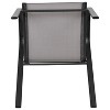 Merrick Lane Set of 4 Manado Series Metal Stacking Patio Chairs with Flex Comfort Material - 3 of 4