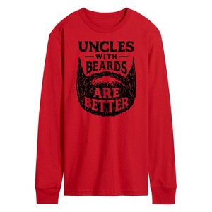 Men's - Instant Message - Uncle With Beards Are Better Long Sleeve Graphic T-Shirt - 1 of 4