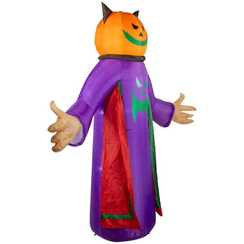 Northlight 8' Lighted Jack-O-Lantern Grim Reaper Inflatable Outdoor Halloween Decoration, 5 of 7