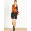 INSPIRE CHIC Women's Holographic Fashion Stand Collar Metallic Lightweight Zip Bomber Jacket - 3 of 4