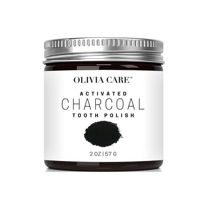 Olivia Care Activated Charcoal Tooth Polish Whitening Powder Original - 2oz, 1 of 5