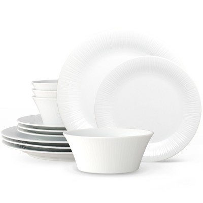 Corelle 18pc Vitrelle Embossed Bella Faenza Dinnerware Set White : Target