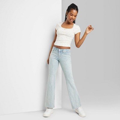 Women's Low-rise Seamed Flare Jeans - Wild Fable™ Light Wash