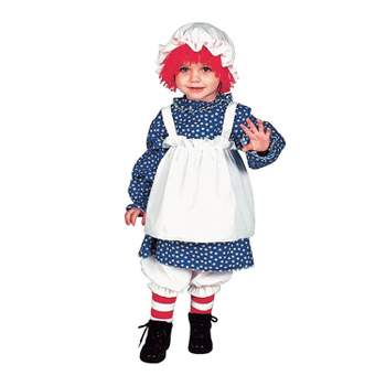 Halloween Express Toddler Girls' Raggedy Ann Costume - Size 12-24 Months - White