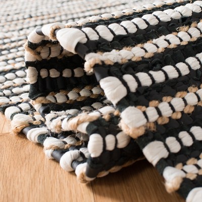 Black and White Striped Cowhide 8' x 10' Area Rug
