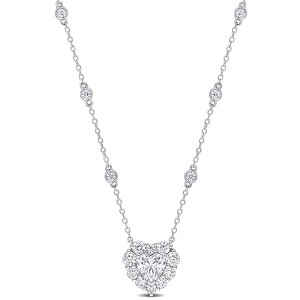 EVERLY JEWELRY | Sterling Silver 2.07 CT DEW Created White Moissanite Necklace With Chain, 18"+2" Ext - 1 of 4