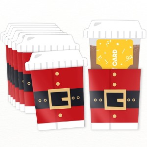 Big Dot of Happiness Jolly Santa Claus Coffee Cup Gift Card Holders with Envelopes, Christmas Money Gift Card Sleeves Nifty Gifty Pack, Set of 8 - 1 of 4