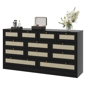 Modern 12-Drawer Wood Dresser for Bedroom - Extra Wide Chest with Deep  Storage - TV Stand for 65 Inch TV - Versatile for Living Room, Closet,  Hallway