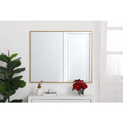 Elegant Blue Silver Rectangular Wall Mirror 30" x 36"