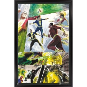 Trends International DC Comics Justice League - Shazam Family and Black Adam Framed Wall Poster Prints - 1 of 4