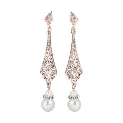 SOHI Women's Silver Dazzling Drop Earrings