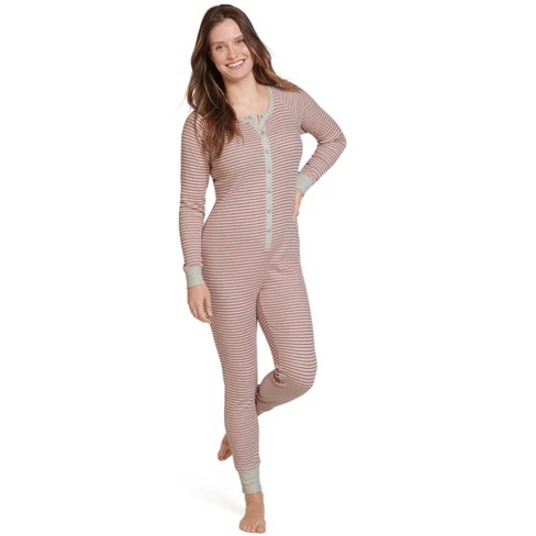 Red Union Suit Thermals One Piece Long Johns Full Body Warm Winter Pajamas