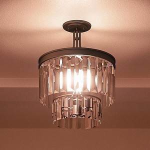 Urban Ambiance Luxury Cosmopolitan Ceiling Light,  15-1/2" x 13-1/8",  Olde Bronze Finish, UHP2467 - 1 of 4