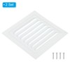 Unique Bargains Aluminum Alloy Exterior Wall Outlet Louvered Vent Cover 6 x 6 Inch White 2 Pcs - 3 of 4