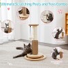 Wooden 4-in-1 Cat Scratcher with Natural Sisal Ropes - 3 of 4