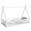 Tent-shaped Twin/Full Floor Bed Frame with Guardrails - ModernLuxe - 3 of 4