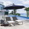 CLIHOME 11 ft. Outdoor LED Lamp Cantilever Umbrella 360-degree Rotation Patio Offset Umbrella with Base - 4 of 4