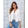 Womens Button Down Waffle Knit Cardigan Sweaters with Crew Neck Open Front Long Sleeve At Waist Jacket,White - 2XL - 3 of 4