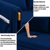 54" Modern Convertible Sofa Bed With 2 Detachable Arm Pockets Velvet Loveseat Sofa With Pull Out Bed 2 Pillows Adjustable Backrest Design Armrests - 4 of 4