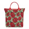 Signare USA Xmas Poinsettias Red Foldaway Reusable Grocery Bag - 4 of 4