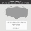 Stretch Pique Square Ottoman Slipcover Navy - Sure Fit - 4 of 4