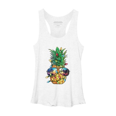 Women's Design By Humans Pineapple Christmas Tree Lights Xmas Men Gifts Sunglasses T-Shir By NekoShop Racerback Tank Top