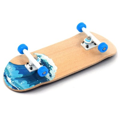 Teak Tuning Pro 34mm Fingerboard Complete - 5 Ply Wood Deck with Pro Trucks - Waves Edition