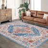 Fulvari Area Rug Vintage Washable Indoor Medallion Rug Low Pile Distressed Floor Carpet Accent Rug for Living Room Bedroom - 3 of 4