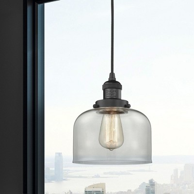 Matte Black Mini Pendant Light with Clear Glass Shade