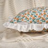 REGALWOVEN Fade-Resistant Leaf Print Ruffled Trim Bohemian Throw Pillow Cases 2 Pcs - 3 of 4