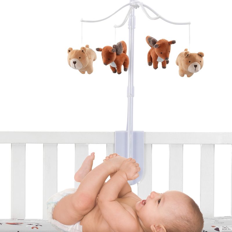 Bedtime Originals Animal Alphabet Bear/Fox Musical Baby Crib Mobile Soother Toy, 3 of 8