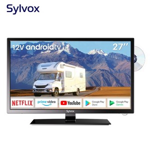 SYLVOX Smart RV TV, 27 inch TV Built-in DVD Player, 12 Volt TV for RV Camper, 1080P FHD Android TV Free Download APPs, AC/DC Powered (Trailer Series) - 1 of 4