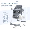 Baby High Chair, Foldable High Chair for Babies & Toddlers, 7 Adjustable Seat Heights & 5-Point Safety Harness for 6-36 Months Babies - 2 of 4