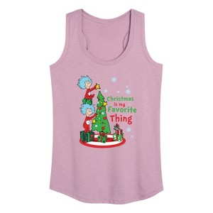 Women's - Dr. Seuss - Christmas Is A Family Thing Graphic Racerback Tank - 1 of 4