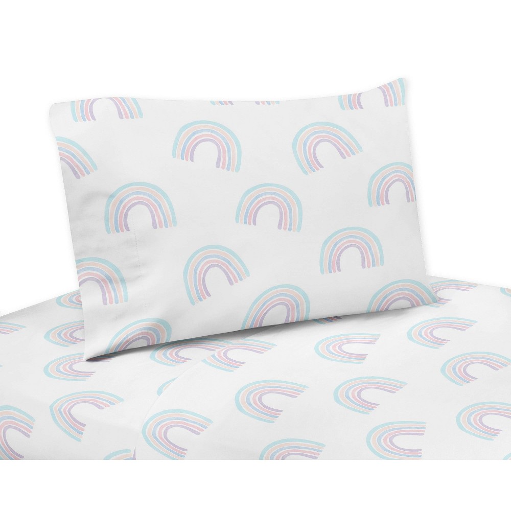 Photos - Bed Linen 4pc Rainbow Queen Kids' Sheet Set - Sweet Jojo Designs