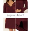 cheibear Women's Sleepwear Pajama Dress Nightshirt Lace Trim Nightwear Lounge Nightgowns - 4 of 4