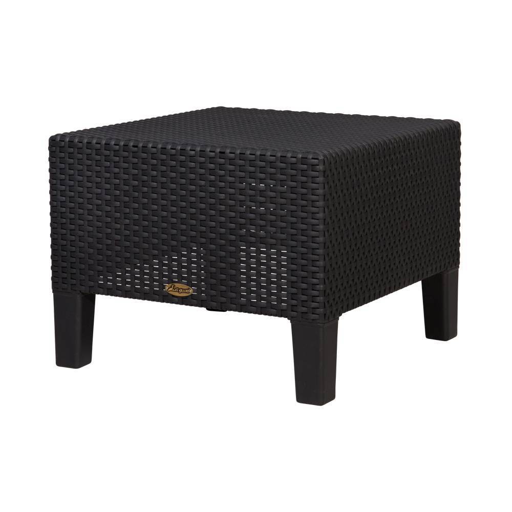 Photos - Garden Furniture Lagoon Magnolia Rattan Side Table - Black  