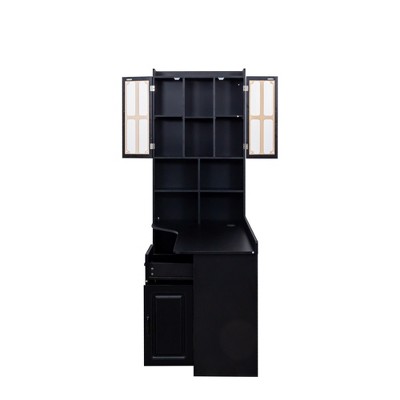 Vynxaria L-Shaped Corner Computer Desk with Storage, 2-in-1 Design for Home Office & Study Workspace