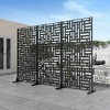 Lirago Arched Outdoor Privacy Screen Patio Decorative Screens 72"x35" Black - 2 of 4