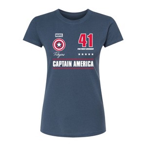 Women's - Marvel - Captain America Portrait Jersey Fitted Graphic T-Shirt - 1 of 2