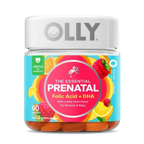 Olly Essential Prenatal Multivitamin Gummies - Sweet Citrus - 60ct - image 1 of 4