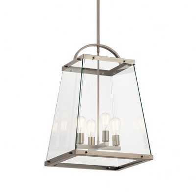 Darton Classic Pewter 25.75" Glass Foyer Pendant Light