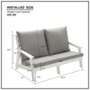 Outdoor Loveseat, Sofa Chair With Cushion,Stainless Steel Hardware, Comfortable Armrests Garden Sofa Furniture,abstract,white,53.94in,4.50ft - image 4 of 4