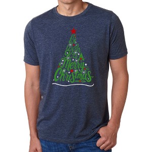 LA Pop Art We Wish You A Merry Christmas - Men's Premium Blend Word Art T-Shirt - 1 of 4