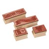 Juvale 4-Piece Card Making Stamps Set - Wood Mounted Rubber Stamps for Card Making - Happy Birthday, Thank You, Congratulations, with Love - 4 of 4