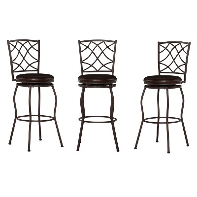 Casey Adjustable Stool Set of Three Brown - Linon