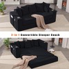 QingMoon Pull Out Loveseat Sofa, Foldable Floor Couch Bed, Corduroy Boneless Sofa with 5 Pillows, Side Pocket, Cup Holders for Living Room, Bedroom - 3 of 4