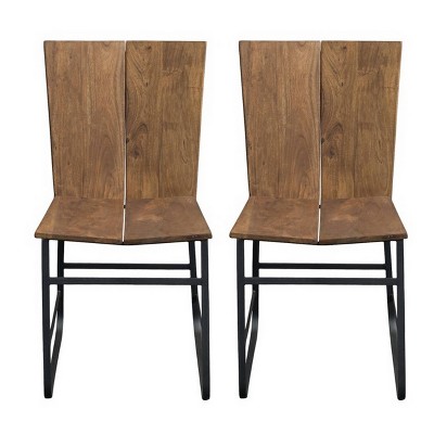 Set of 2 Sequoia Dining Chairs Brown - Treasure Trove Accents